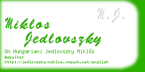 miklos jedlovszky business card